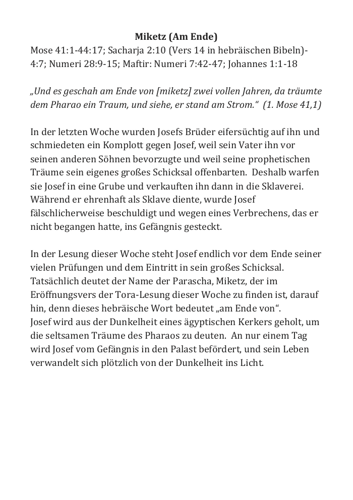 Miketz und das große Licht der Chanukka-Menora