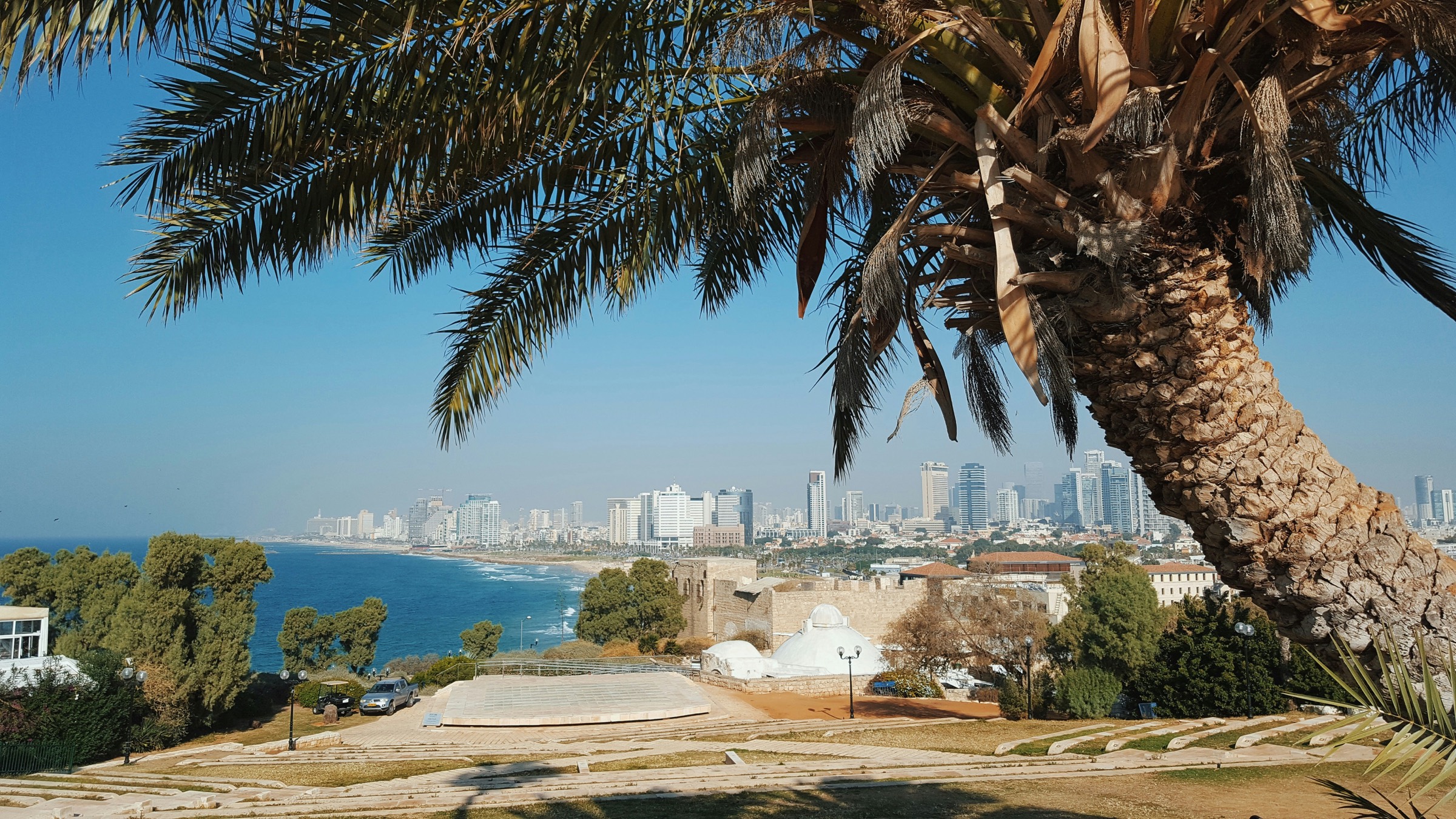 Blick über Jaffa und die Küste von Tel Aviv